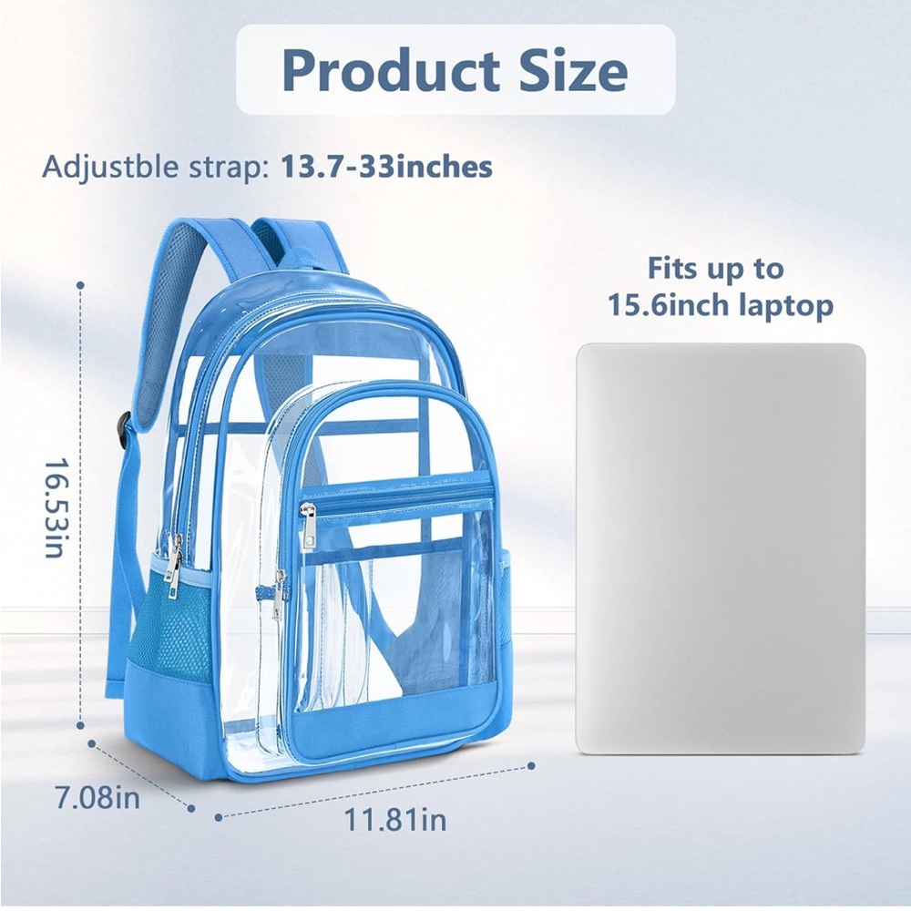 Transparent Blue Kids Backpack - Picture 4 of 4